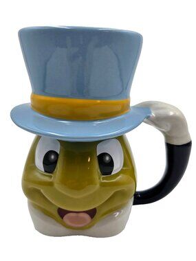 Disney Jiminy Cricket 3D Sculpted Stoneware Mug Pinocchio Read